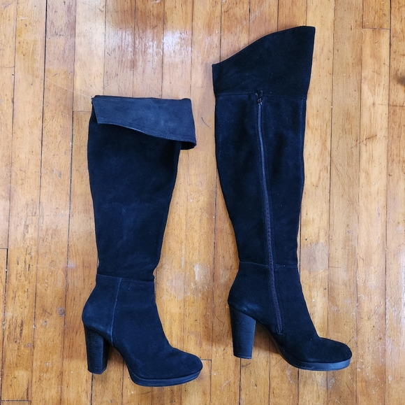 Nine West Nwaloysa Black suede boots Size - Picture 2 of 9